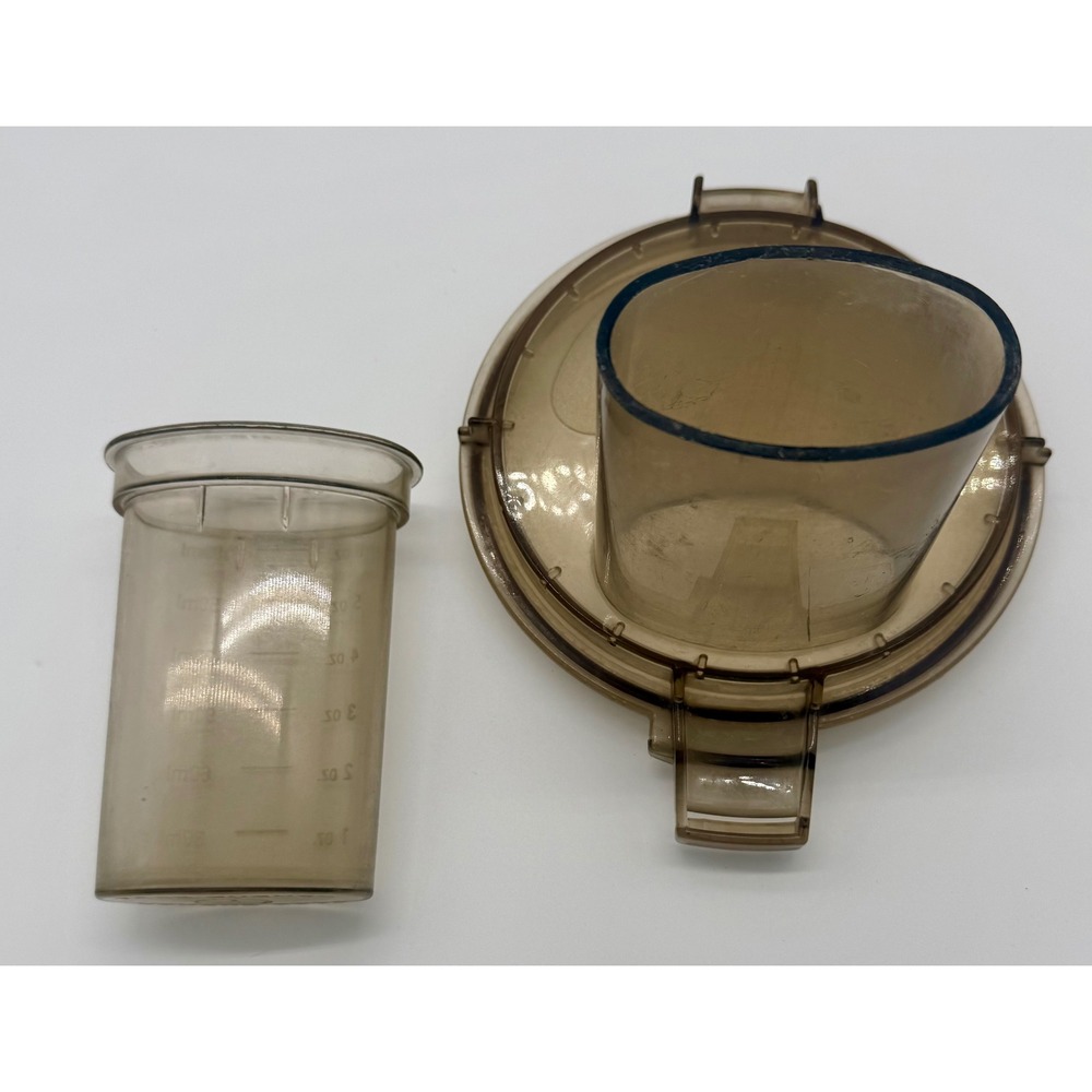 Sunbeam Le Chef 714-38 Food Processor Replacement Work Bowl Lid / Pusher Amber